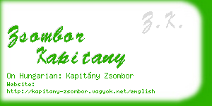 zsombor kapitany business card
